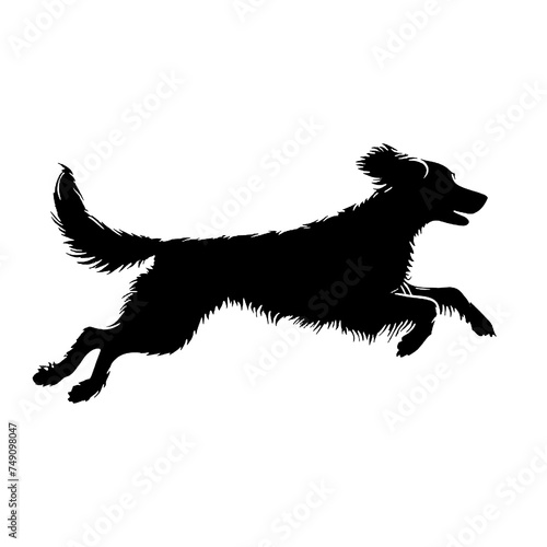 silhouette running dog for icon and symbol