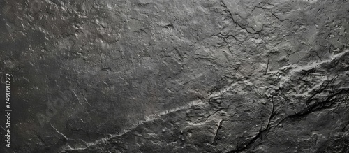 A detailed black and white image showcasing a rugged rock wall  protruding from a dark gray background. The textures and patterns of the rocks are highlighted  creating a stark and powerful visual.