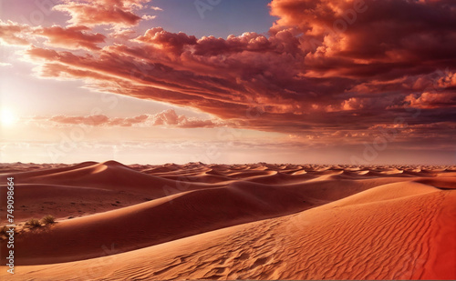 Sam Sand Dunes Of Thar Desert Under Beautiful Sky