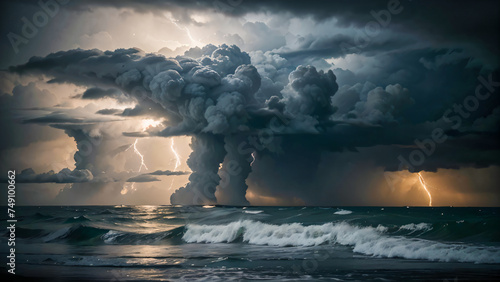 storm over the sea