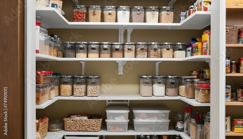 fully stocked organized kitchen pantry