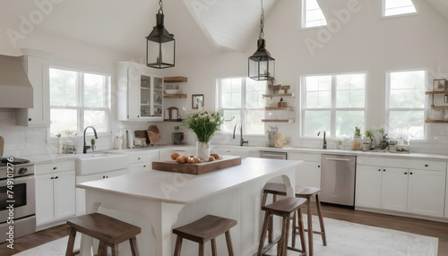 modern white kitchen interior