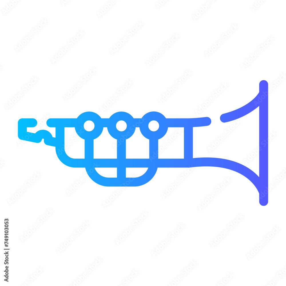 clarinet Line Gradient Icon