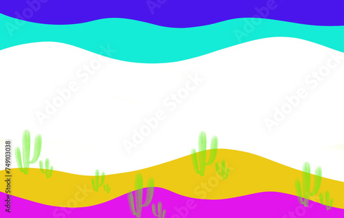 background design of color waves and plants