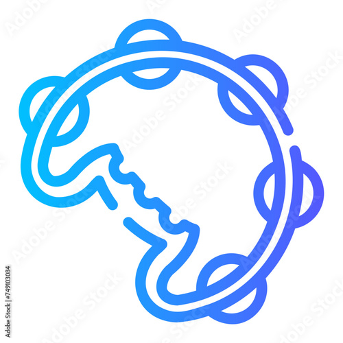 tambourine Line Gradient Icon