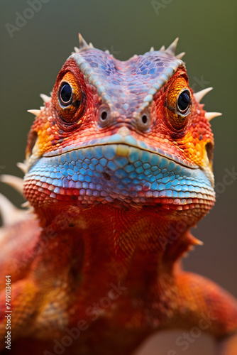 Vibrant and Beautiful Agama Lizard in Natural Habitat: A Brilliant Display of Nature’s Grand Design