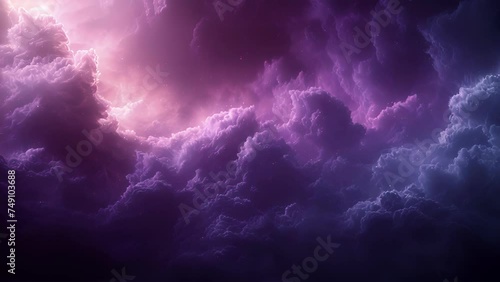 Texture of chaotic roiling storm clouds with hints of purple and blue hues. photo