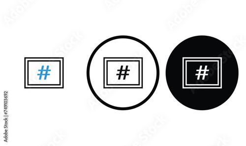 icon Slide Number black outline for web site design 
and mobile dark mode apps 
Vector illustration on a white background
