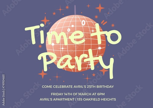 Celebrate in style, disco-themed invite