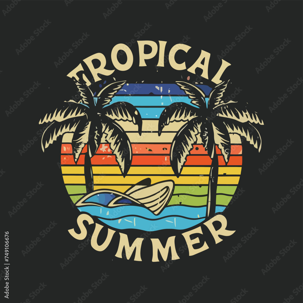  summer beach vector illustration 