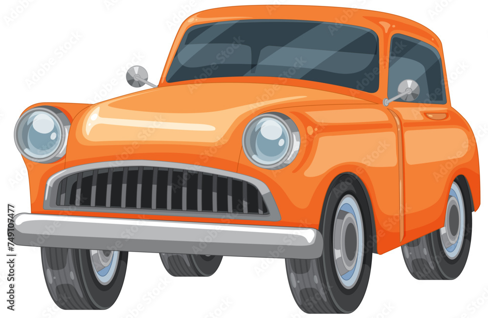 Colorful vector graphic of a vintage vehicle