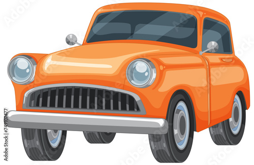 Colorful vector graphic of a vintage vehicle