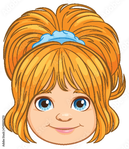Vector illustration of a smiling young girl