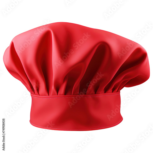 Red chef hat isolated on transparent background Remove png, Clipping Path, pen tool