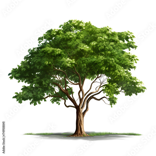Green tree on a white transparent background.