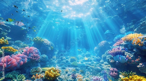 Underwater view of the sea surface.