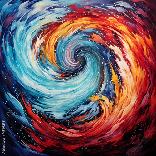 Abstract swirls of vibrant colors representing energy and motion.