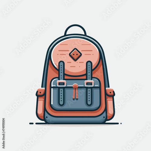 Simple and minimalist backpack image illustration