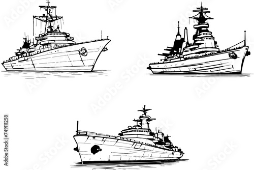Nautical Mastery, Sketches of Warships and Vessels on the High Seas