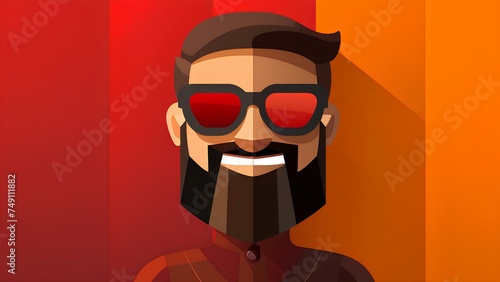 Illustration of a man with a mustache and sunglasses