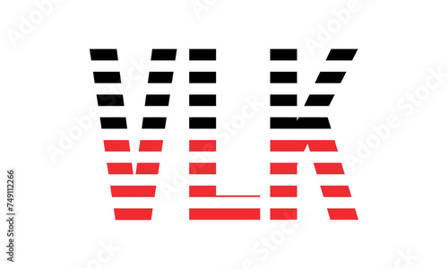 VLK three initial letter iconic line negative space minimal logo design vector template. monogram, abstract, wordmark, business, typography, minimalist, brand, company, flat, modern, unique, simple