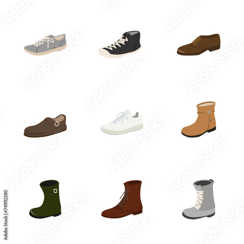 set of shoes, footwear vector