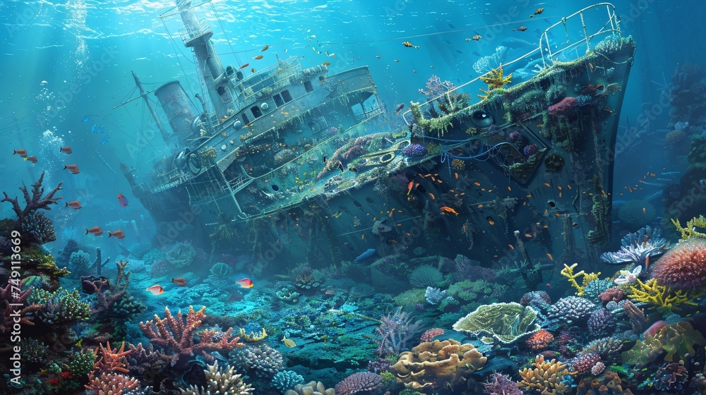 Coral reefs and sunken ships an underwater mosaic of life and history ...
