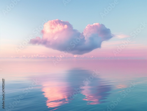 red heart in the clouds over water in the sky © André Troiano