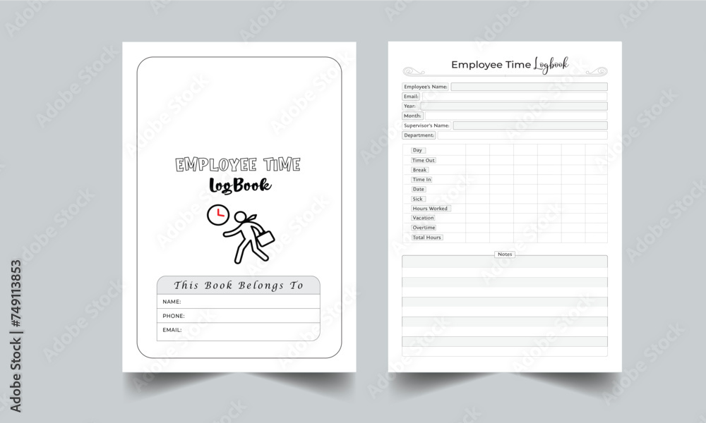 Employee Time Logbook Planner Design Template Employee Time Logbook Planner Design Template