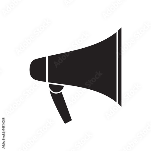 Megaphone icon white background design. Loudspeaker voice call vector.