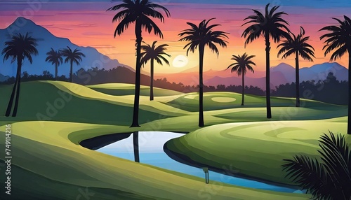 sunset on the course