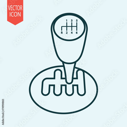 Hand drawn gearshift lever design vector illustration