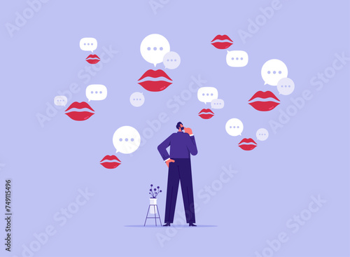 Word of mouth, marketing strategy concept, people tell other about good product and service, verbally tell story or communication