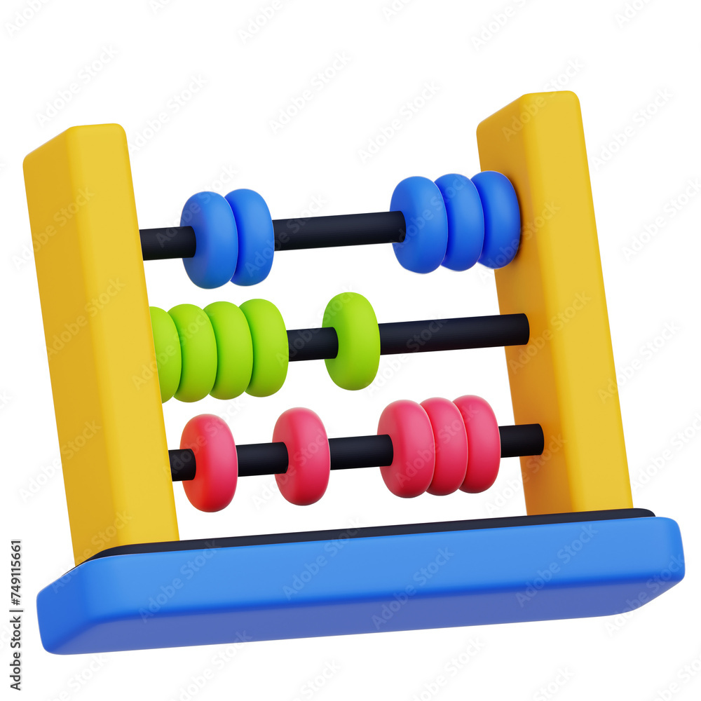 Abacus 3D Icon with Transparent Background PNG File Abacus 3D Icon with Transparent Background PNG File