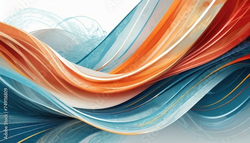 Illustration template Background light blue red and orange abstract pattern