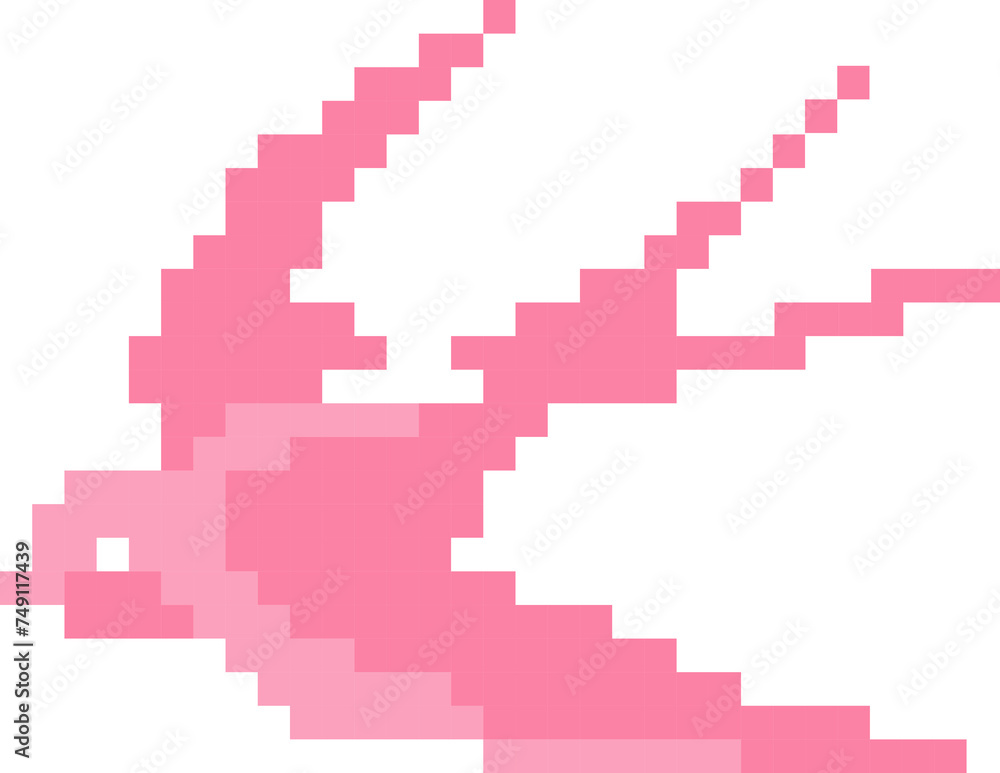 Bird cartoon icon in pixel style
