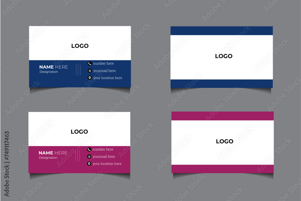 double sided business card template with modern style. double sided business card template with modern style.