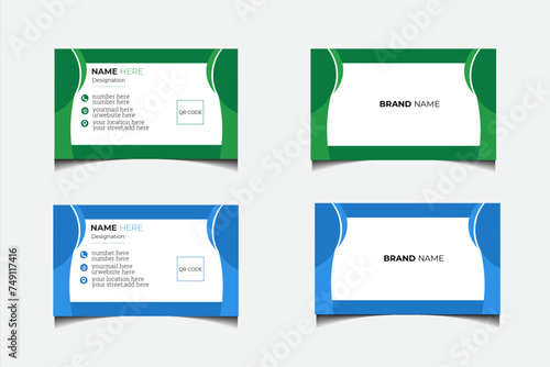 double sided business card template with modern style.