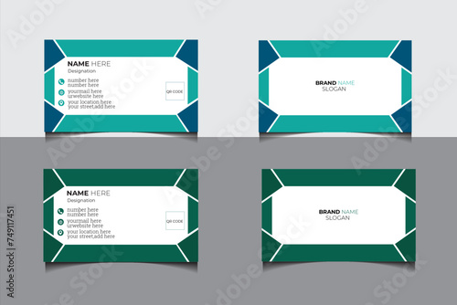 double sided business card template with modern style.