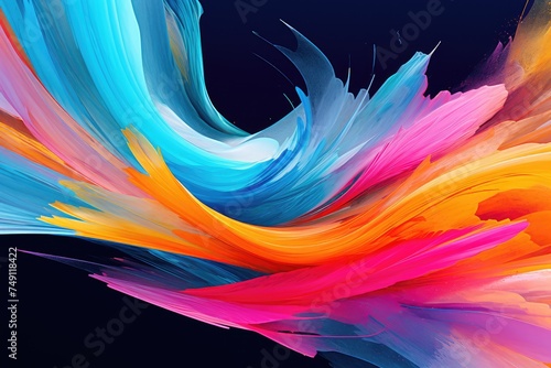 Dynamic Abstract with Colorful Paint Dripping Down a Vibrant Canvas
