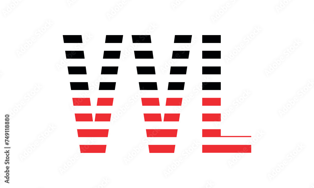 Fototapeta premium VVL three initial letter iconic line negative space minimal logo design vector template. monogram, abstract, wordmark, business, typography, minimalist, brand, company, flat, modern, unique, simple