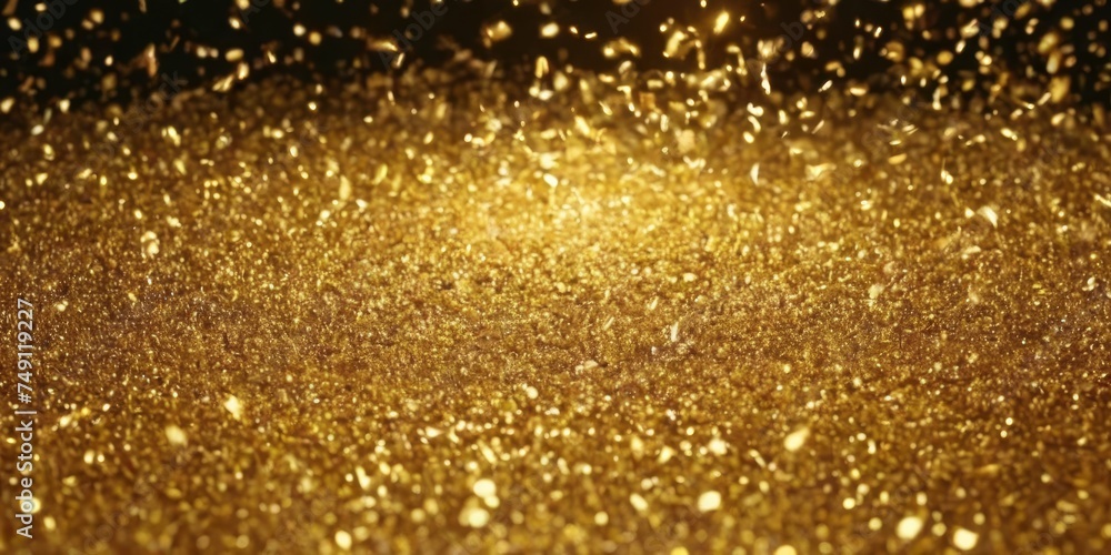 Golden particles. Abstract glamour background for celebration