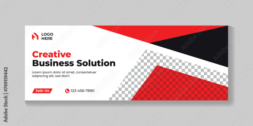 Professional creative business solution facebook cover design and corporate modern web banner template