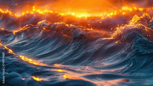 abstract background of seawater flow under light exposure