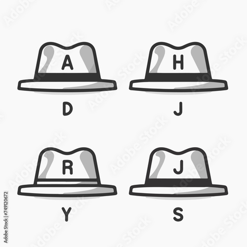 Hat design with initials of the name