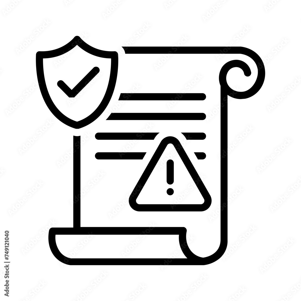 Vector black line icon for Contingency Vector black line icon for Contingency
