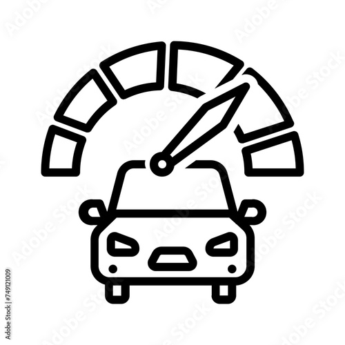 Vector black line icon for Tune ups