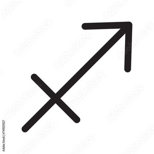 Sagittarius sign. astrological sign symbols. black vector. symbol for horoscope.