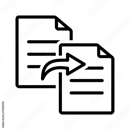 Vector black line icon for Copy