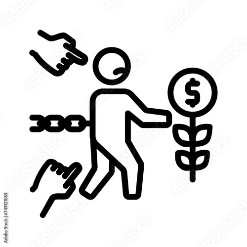 Vector black line icon for Exploit